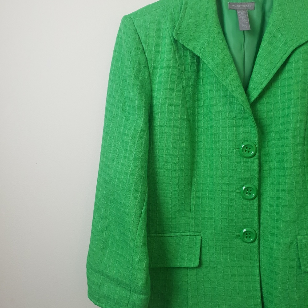 90s Irish Green Blazer Size 14 Large - Picture 2 of 7